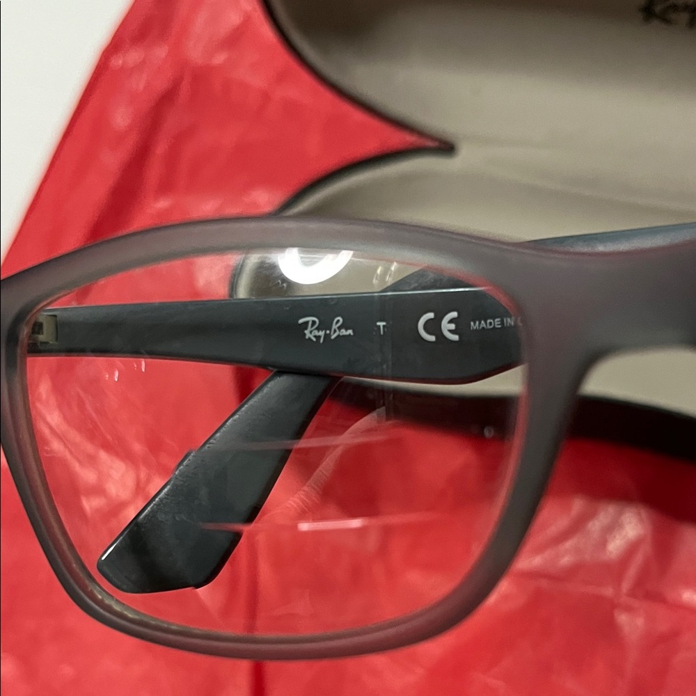 Ray-Ban Gray Rectangle Eyeglass Frames - image 2